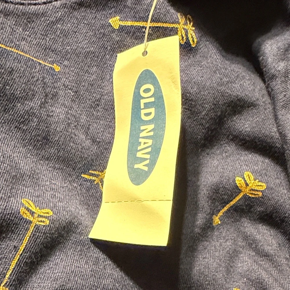 Old Navy Kids Navy Blue Long Sleeve Tee with Gold Arrow Print
